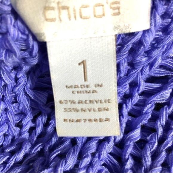 Chico’s Lavender Chunky Knit Open Cardigan Size M (1) - Picture 10 of 10